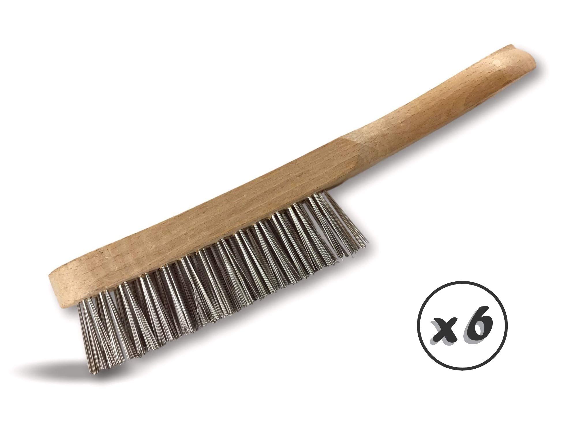 Kibros Lot 6 brosses soudeur d'angle fil inox 40 mm