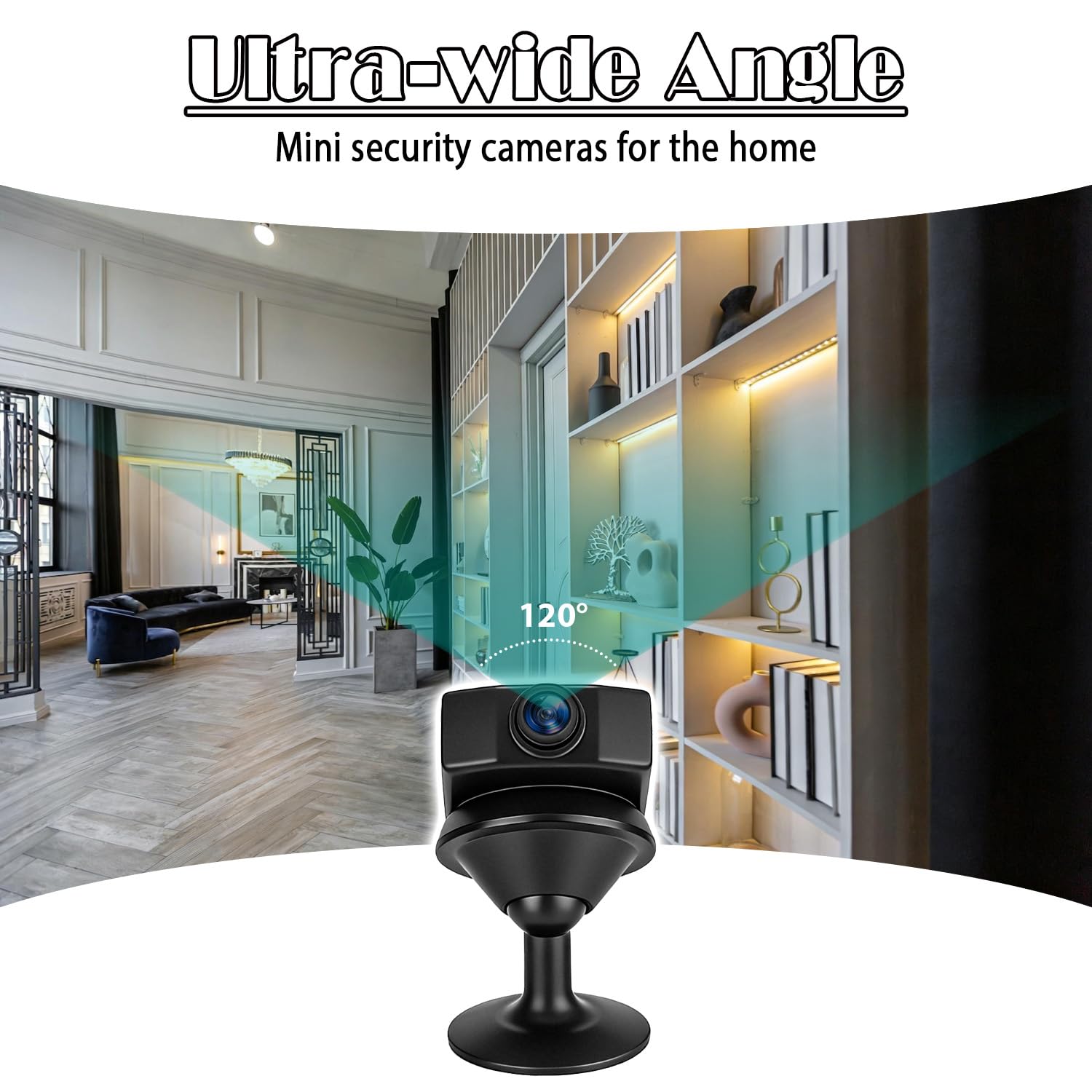 OTADUG Telecamera spia, telecamera di sorveglianza 1080P con registrazione in loop, rilevamento del movimento, grandangolo 120°, 3 ore di autonomia, con scheda inclusa, non richiede Wi-Fi