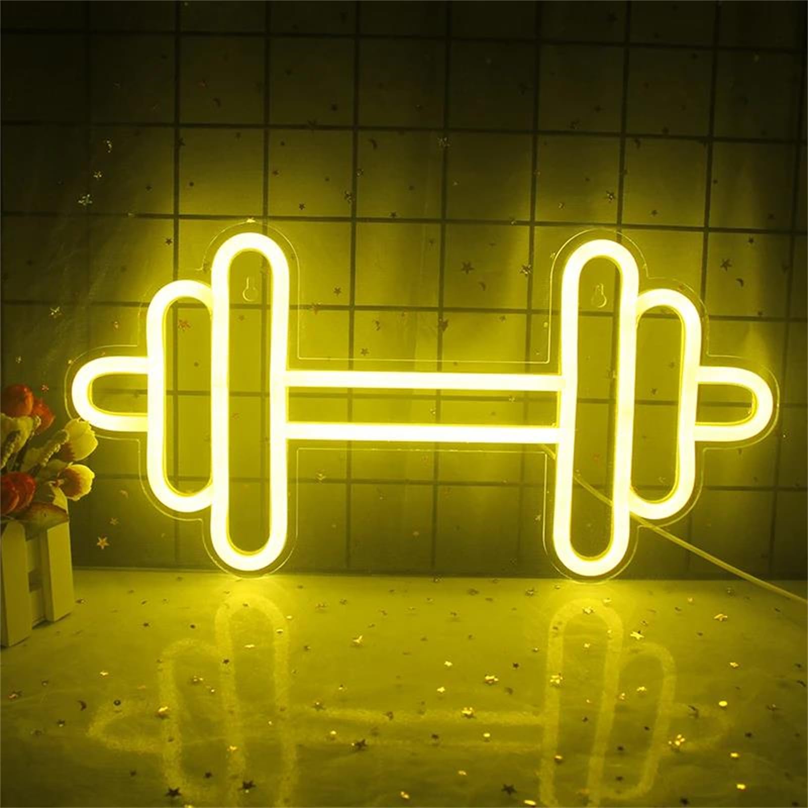 Panneau Néon 'No Pain No Gain' - LED Rouge Pour Gym, Déco Murale - Alimentation USB