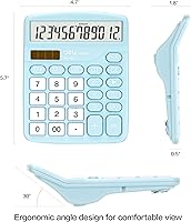 Vista 2 de Calculadora, Calculadoras de Escritorio de Función Estándar Deli con Pantalla LCD Grande de 12 Dígitos y Botón Sensible, Calculadora de Oficina