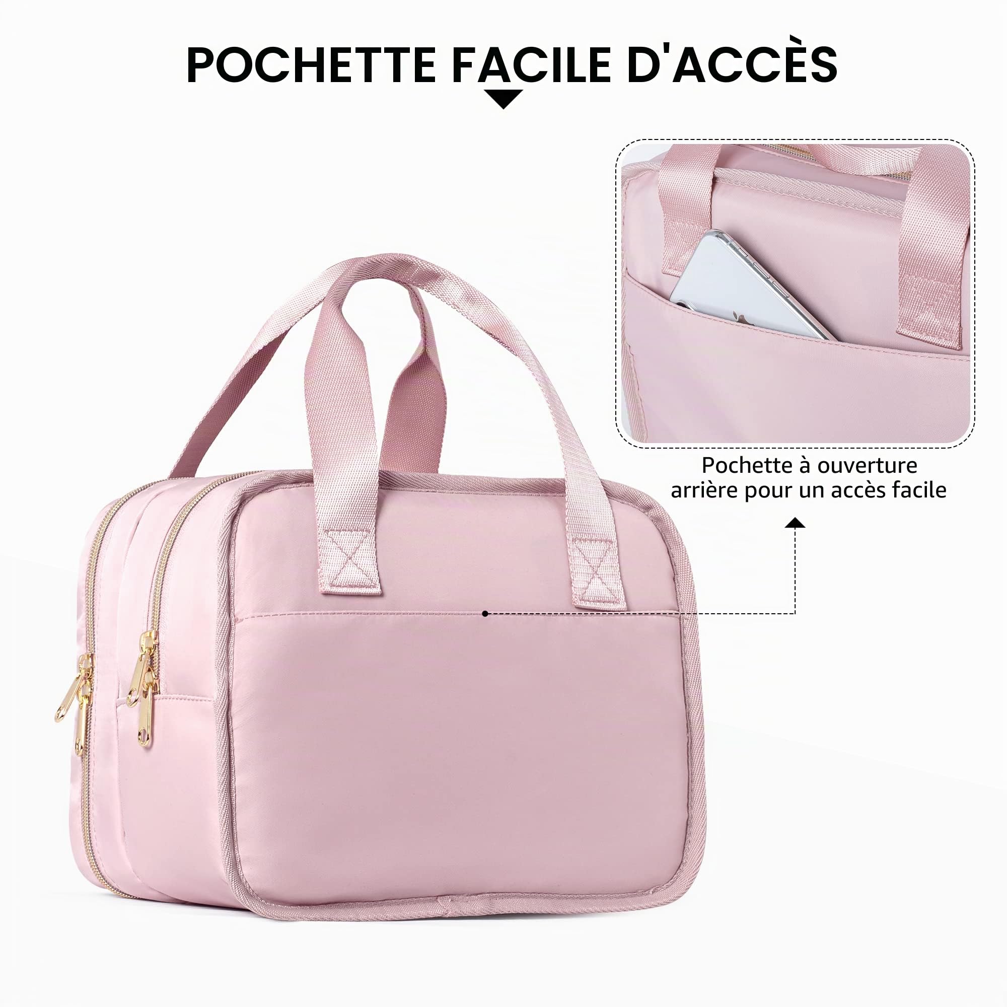 Fasrom Sac pour tire-lait portable avec glace compatible avec les tire-laits mains libres Elvie et Medela Pump in Style, étui de transport pour tire-lait portable pour les mamans qui travaillent, Rose