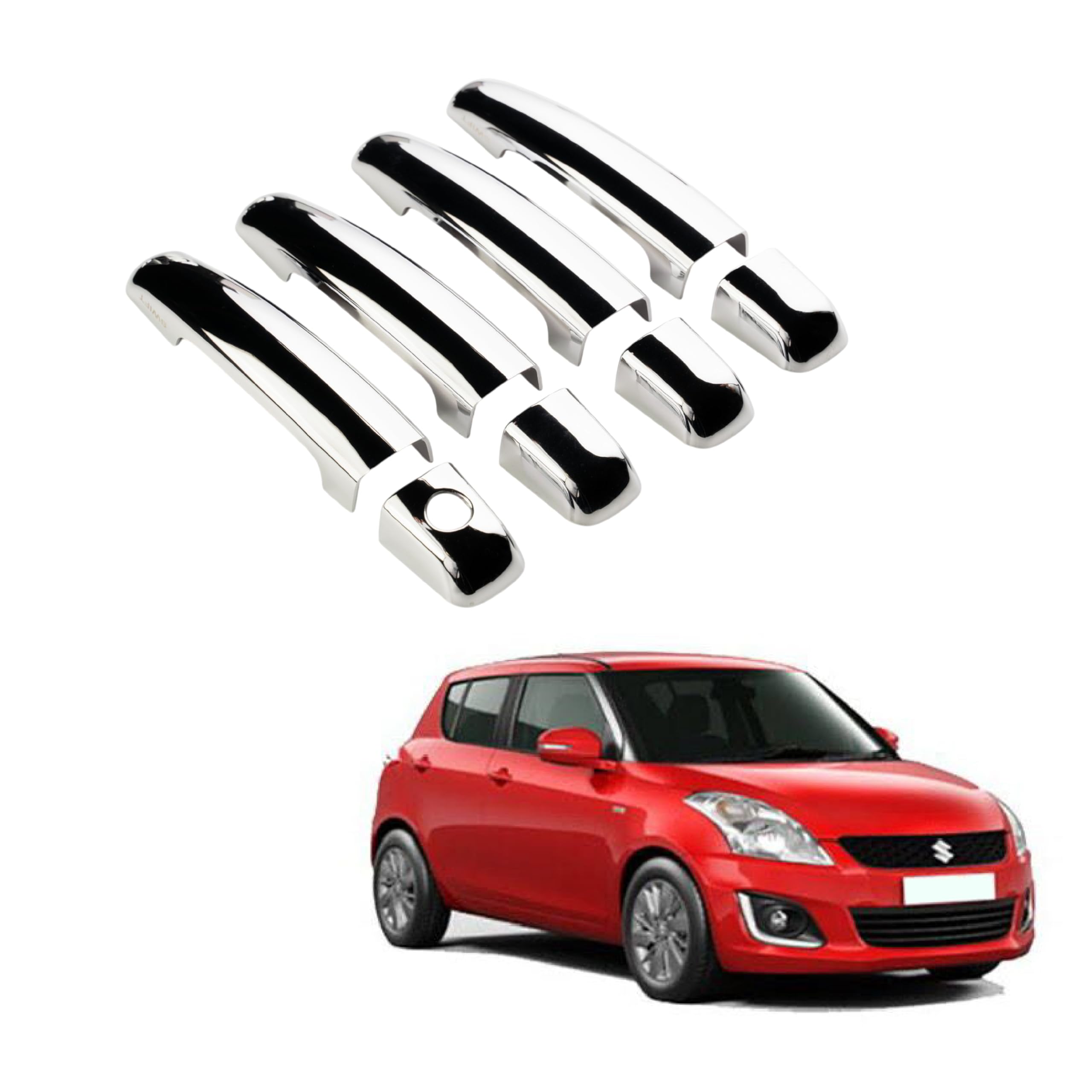 KlaasAuto Car Chrome Door Cover Handle for Swift (Without Sensor) | Maruti Suzuki | 2012-2017| Car | Complete Set of 4 Front & Rear | 2013| 2014| 2015| 2016 | KlaasAuto Accessories-image-30