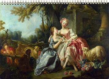 Wall Calendar 2026 [12 pages 8"x12"] Rococo Baroque Vintage Antique Pastoral Scenes Museum Artistic Painting
