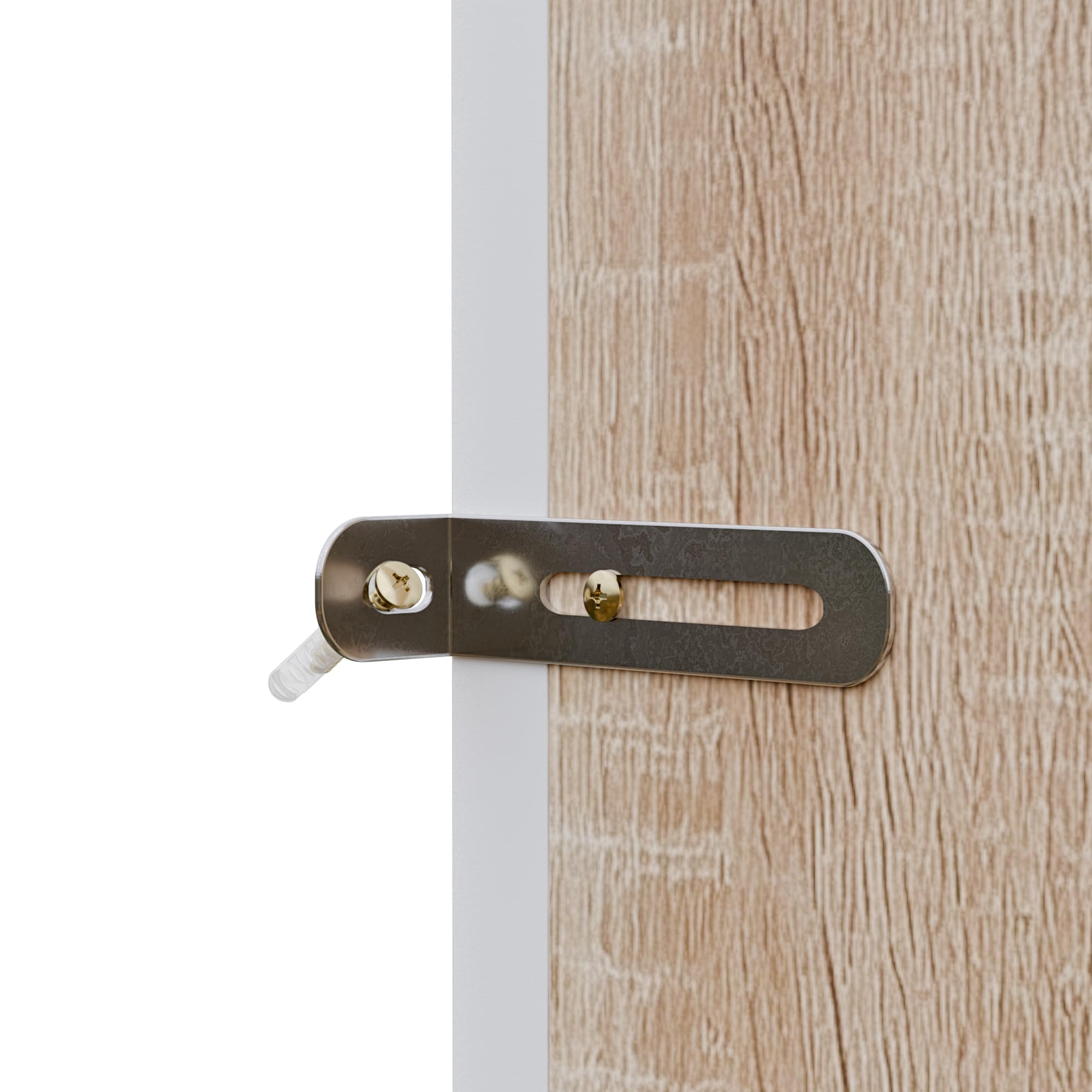 ELUCHANG Mobiletto Bagno Salvaspazio,Armadio da Bagno Alto con 2 Ante, Colonna Bagno da Terra con Ripiani Regolabili,Scomparto Aperto,per Soggiorno,Bagno,Ingresso,Rovere chiaro+Bianco,30X30X174cm