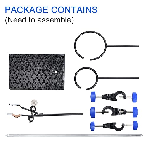 Miniatura 19 de PATIKIL Juego de soporte de laboratorio, soporte de laboratorio de 20 pulgadas, 1 juego de soporte con 1 abrazadera para frasco y 2 anillos