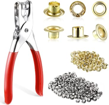 Grommet Eyelet Pliers Set, 1/4 inch Eyelet Punch Kit