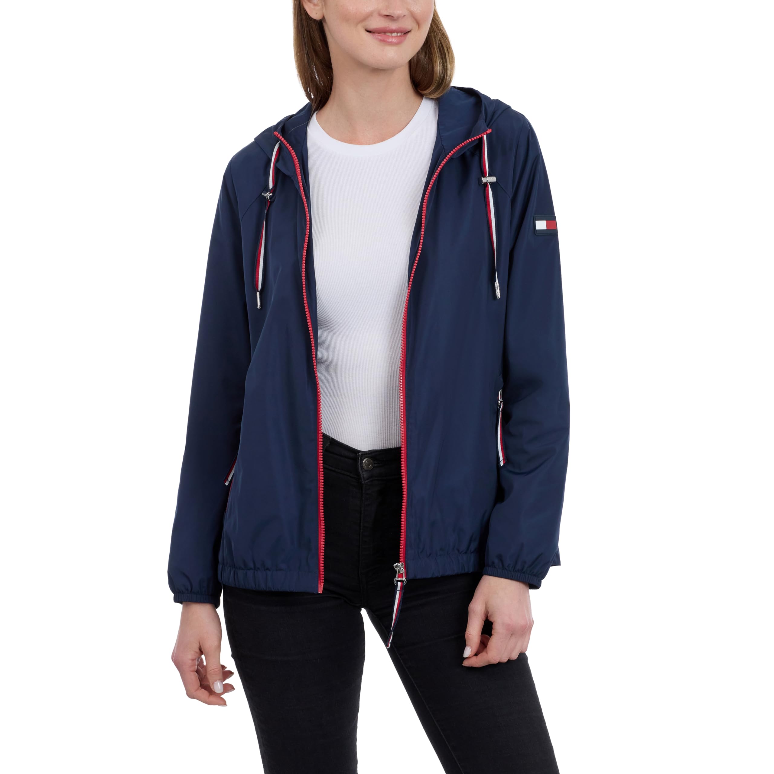 Tommy Hilfiger Women's Iconic Hooded Windbreaker Jacket