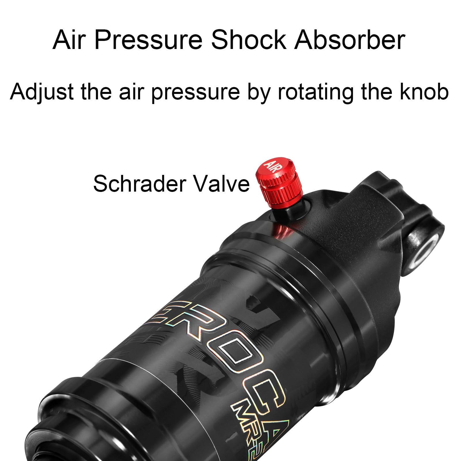 Bike Rear Shock, Mountain Bike Air Pressure Shock Absorber, 125mm/150mm/165mm/190mm Rear Air Shock for Folding Bike E-bike MTB (190 * 50mm)