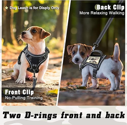 Miniatura 3 de Arnés táctico para perro, pequeño, chaleco militar K9 para cachorro, arnés para entrenamiento al aire libre, XS con asa