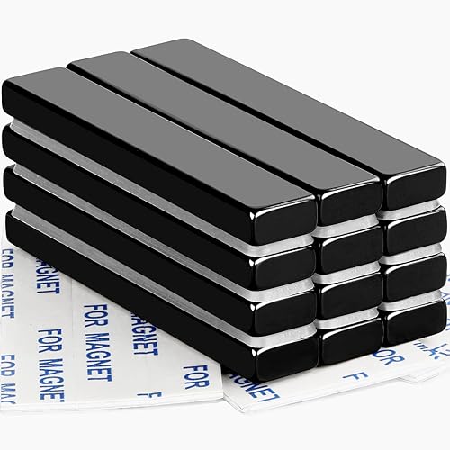 Miniatura 14 de LOVIMAG - Barras de imanes de tierras raras, imanes de neodimio negros resistentes al agua con revestimiento de epoxi y adhesivo de doble cara