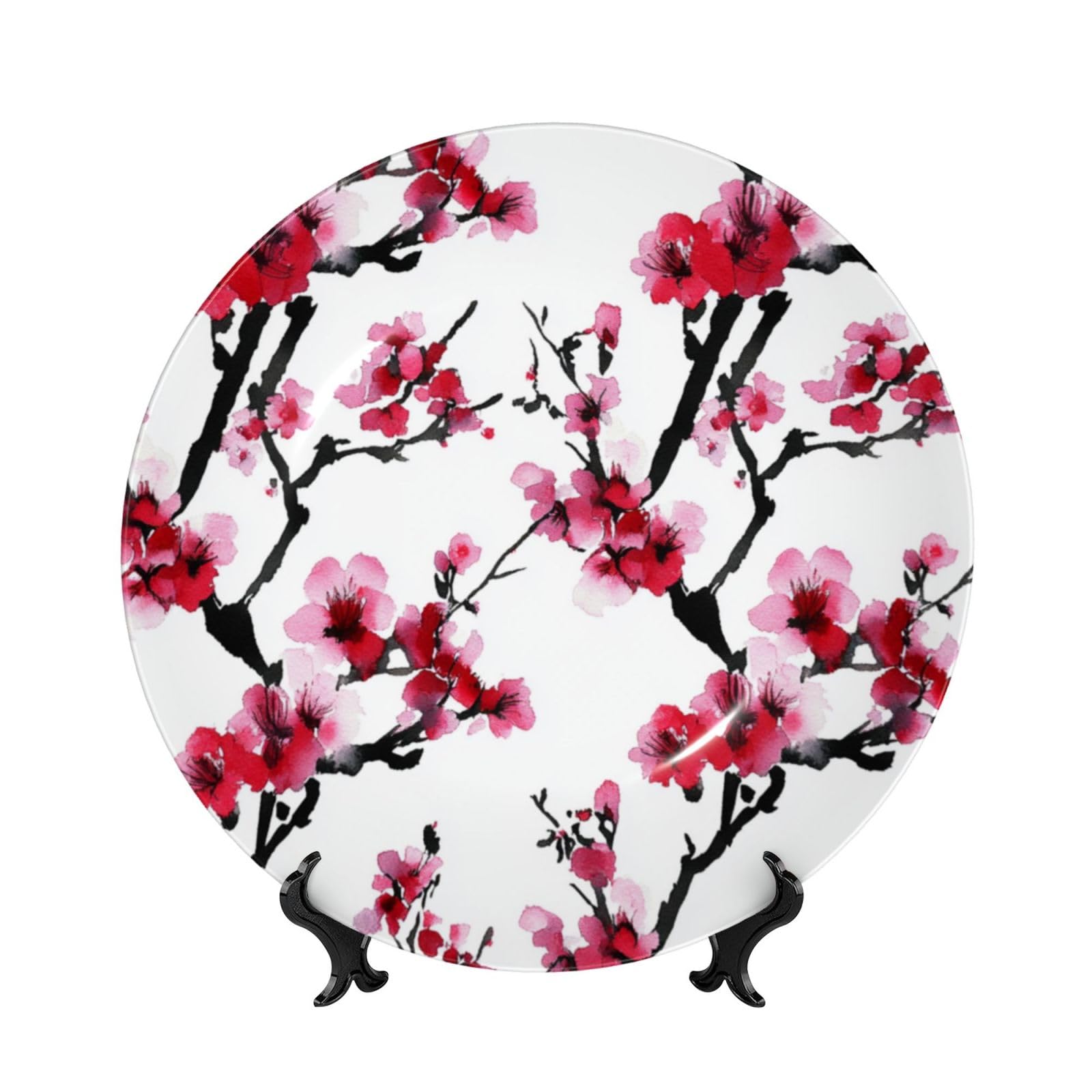 Cherry Blossoms - Piatto in ceramica da 25,4 cm, con supporto da parete, per decorazione domestica