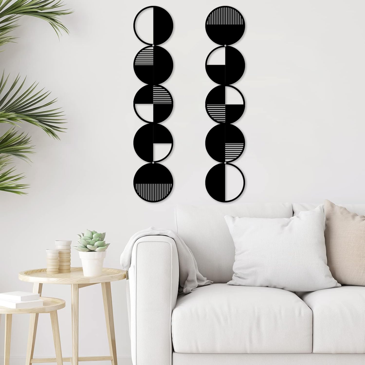 2 Pcs Metal Wall Art, Metal Wall Decor Minimalist Wall Art