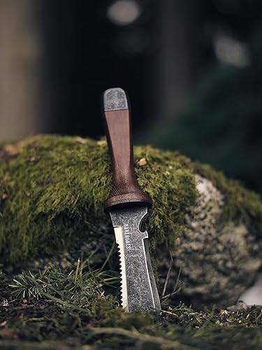 Vista 12 de Barebones Hori Hori Classic - Cuchillo de jardín - Hoja de acero inoxidable templado térmico y mango de nogal