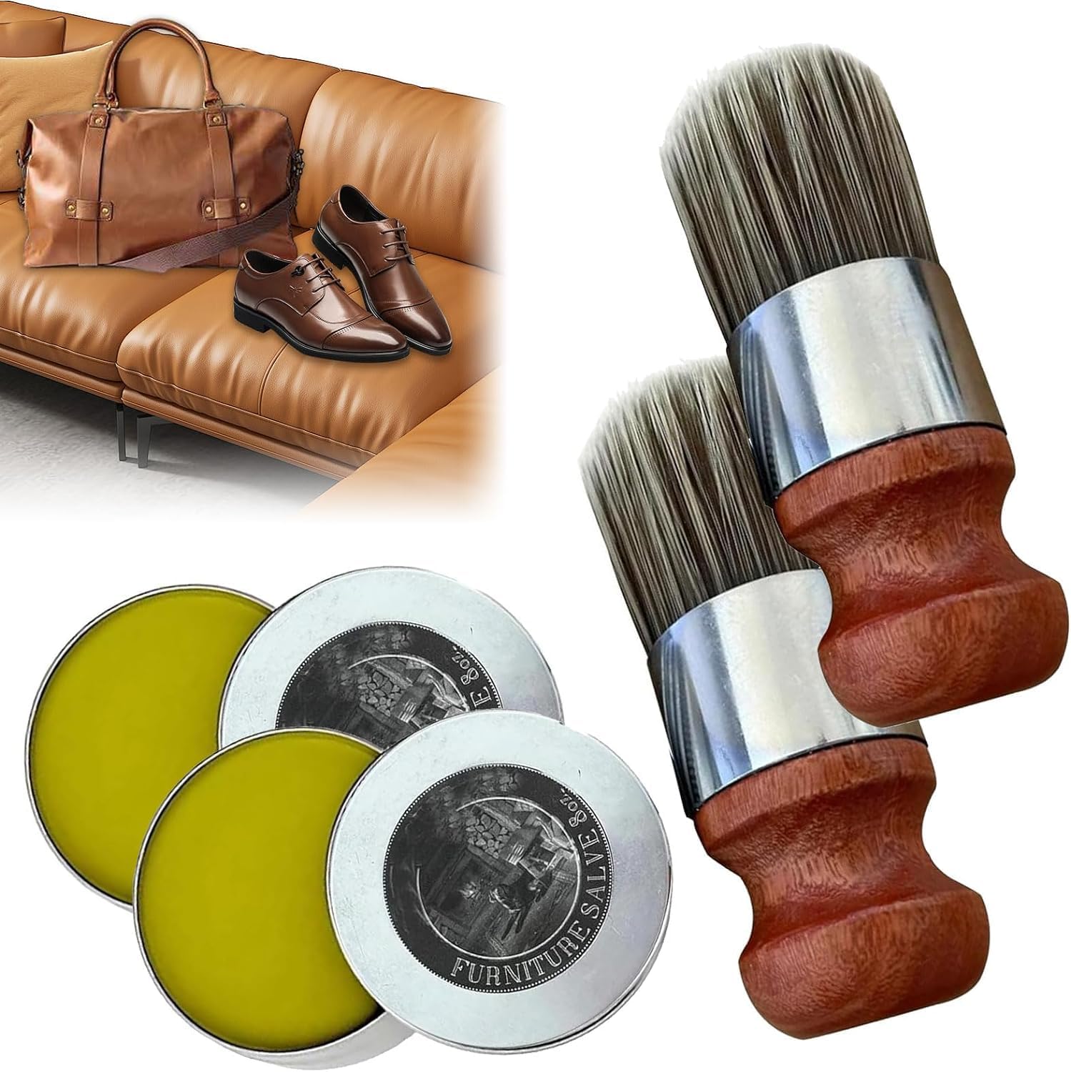 Wise Owl Furniture Salve for Leather, AllNatural Leather Salve