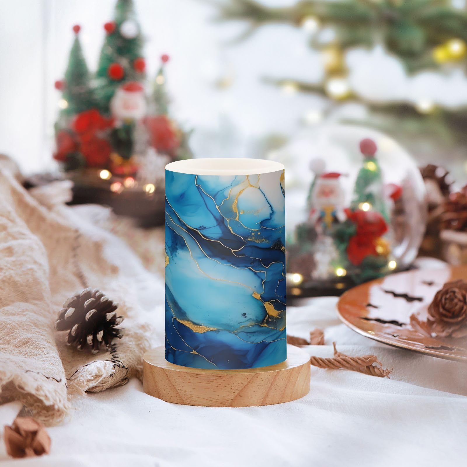 Mnsruu Flickering Flameless LED Candles with Remote Timer - Set of 2 Battery Operated Winter Home Decoration — view 146
