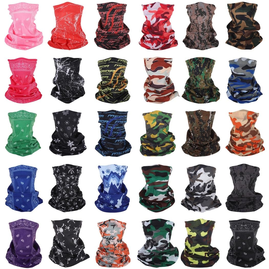 Set di 30 ghette da collo per uomini e donne, fasce sportive in poliestere che assorbe il sudore, 24 x 41 cm