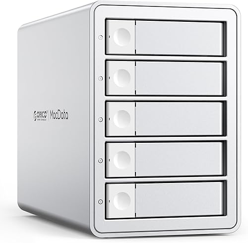 ORICO Daisy-Chain - Caja para disco duro de 5 bahías USB 3.2 Gen 2 de aluminio Das Enclosure Soporte 22TB y expansión máxima hasta 330TB para HDD de