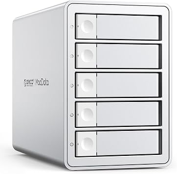 ORICO 5-Bay Hard Drive Enclosure USB 3.2 Gen 2 Aluminum HDD Enclosure for 2.5"/3.5" SATA HDD/SSD, Support 22TB Single Bay & 330TB Daisy-Chain - 9958C3