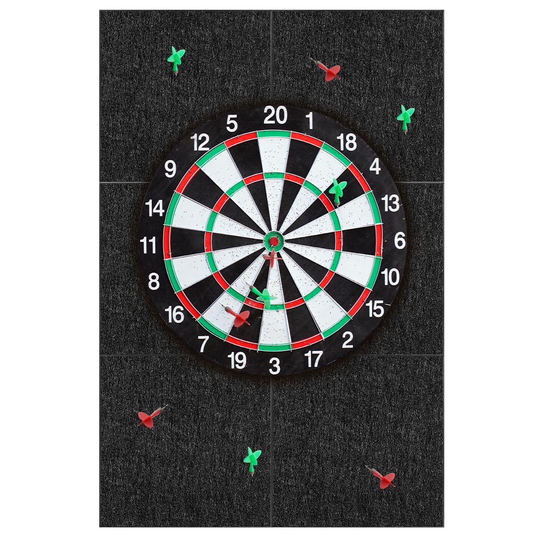 Yuragim Dart, protezione da parete in feltro, 6 pezzi, protezione da parete per freccette, autoadesiva, 30 x 30 cm, bordo da parete per bersaglio, piastrelle in feltro, retro in sughero, bersaglio per