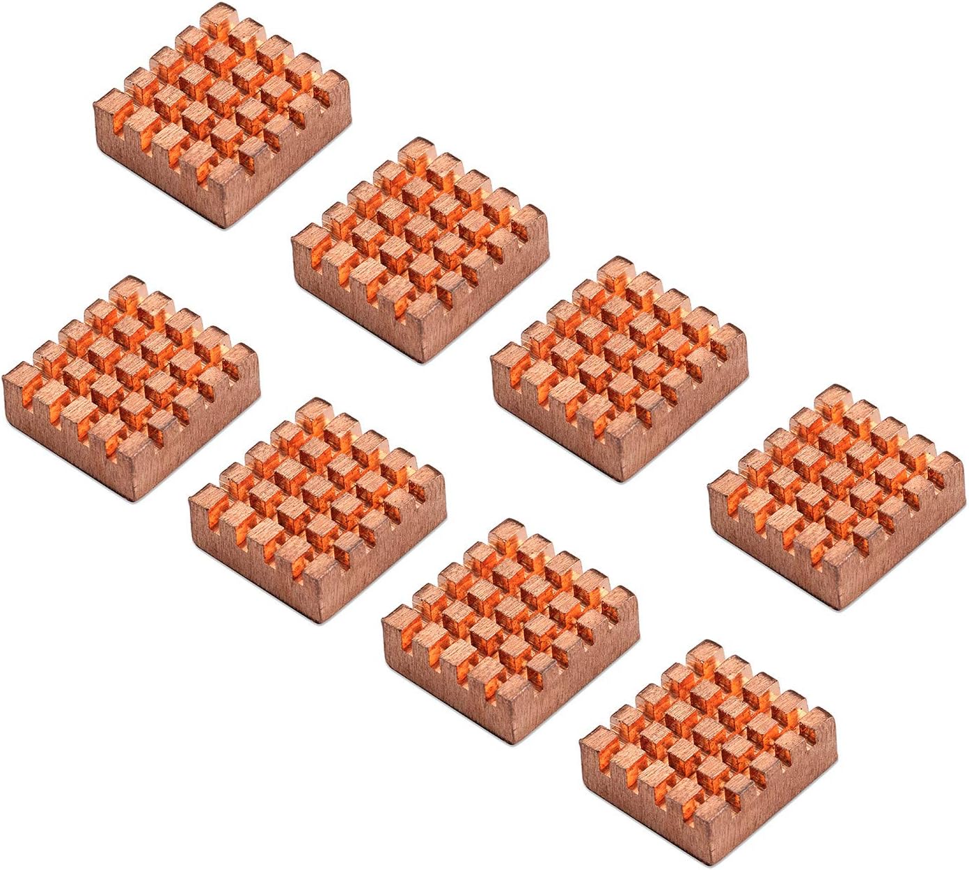 8 Pieces 12.6 * 12 * 5mm Cooling Copper Heatsink for Raspberry Pi VGA RAM Cooling Heatsinks Cooler