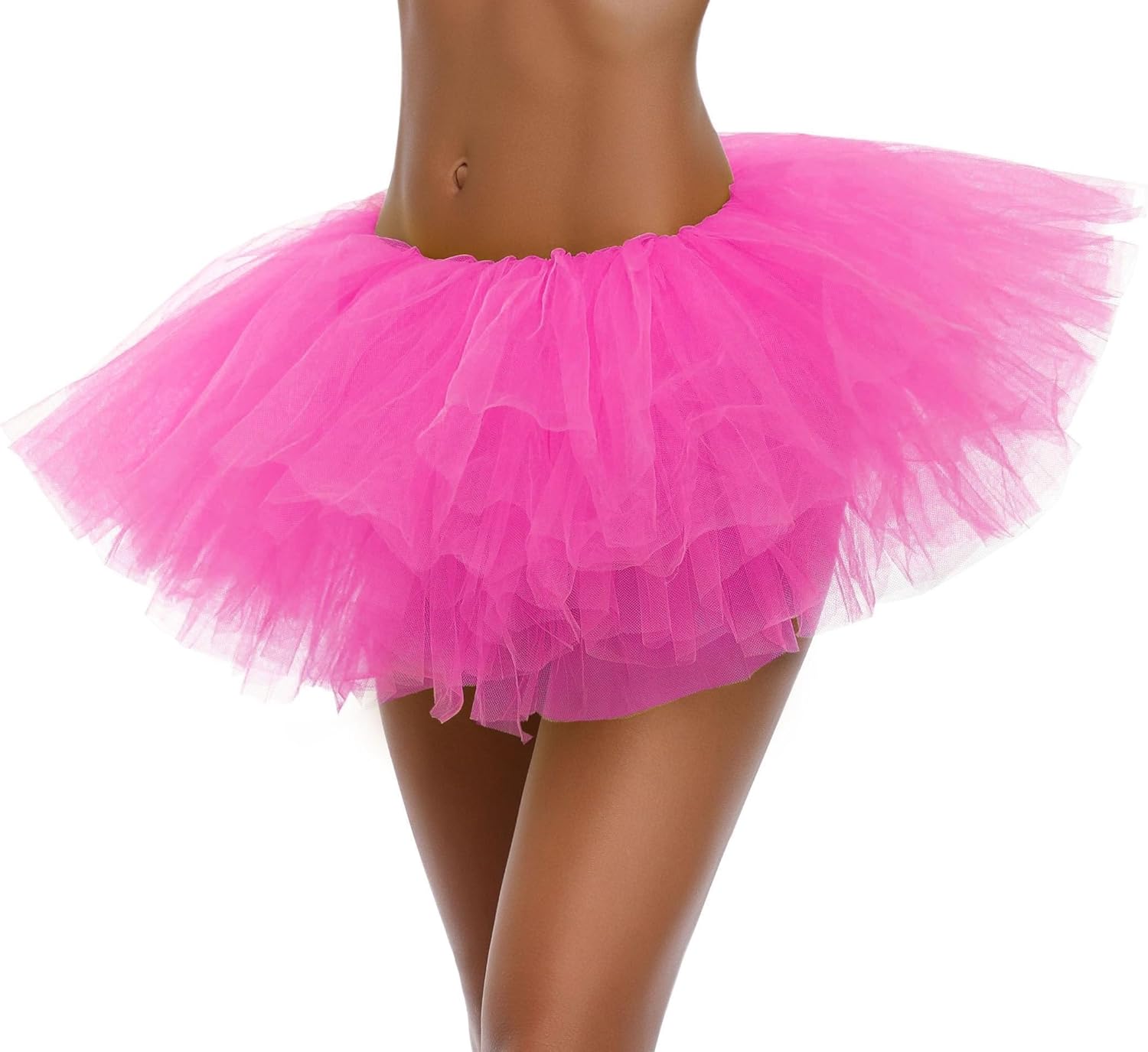 Women's, Teen, Adult Classic Elastic 3, 4, 5 Layered Tulle Tutu Skirt - Image 4