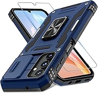 Vista 40 de DEERLAMN - Funda para Samsung Galaxy A15 5G con cubierta deslizante para la cámara + protector de pantalla (1 paquete), soporte giratorio con anillo