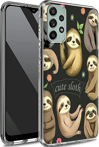 Rossy Funda transparente para teléfono Samsung Galaxy A53 5G Galaxy A53 5G con bonito patrón de perezoso para mujeres y hombres, funda protectora de