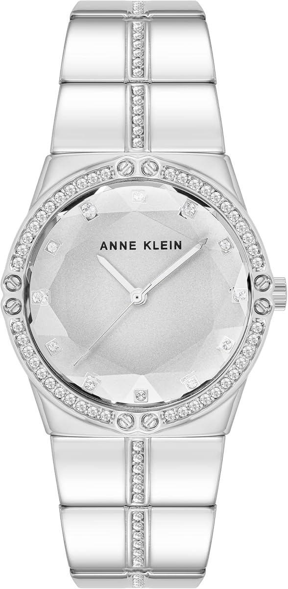 Reloj de pulsera premium con detalles de cristal para mujer