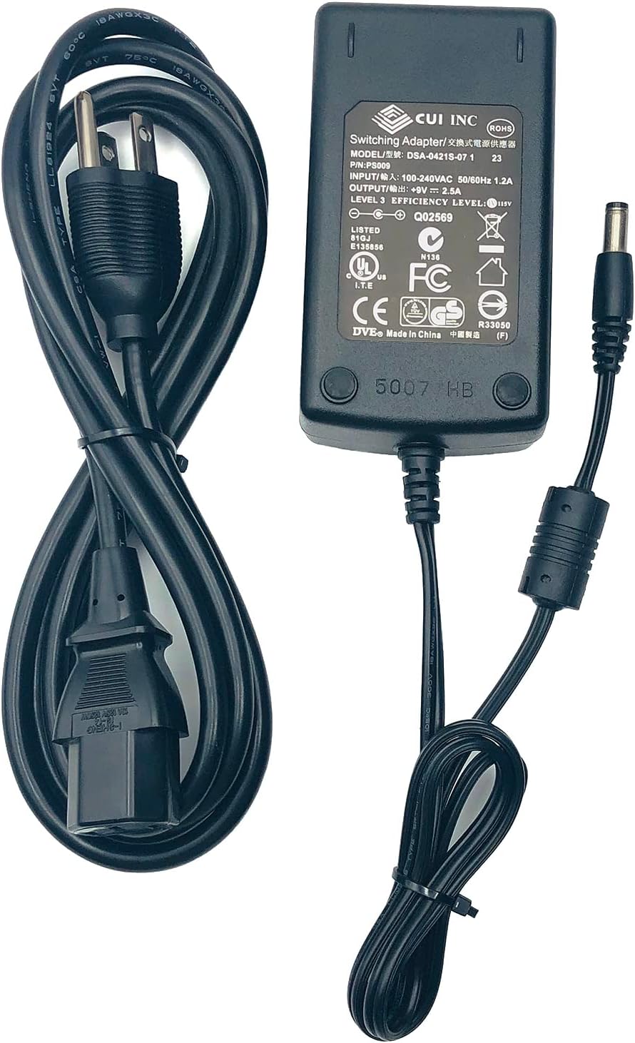 Genuine CUI DSA0421S07 1 AC Adapter 9V 2.5A PS009 Power Supply 5.5x2.0 mm with
