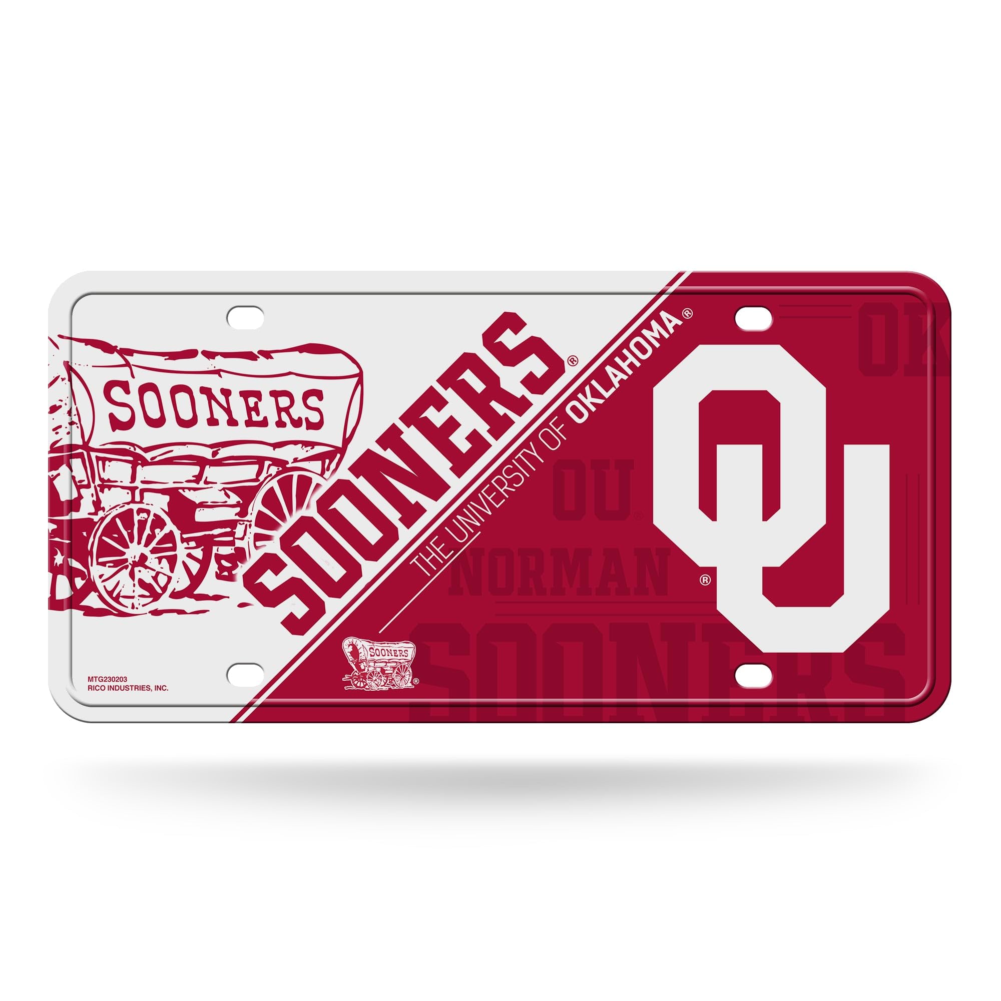 Rico Industries NCAA Oklahoma Sooners Metal License Plate Tag