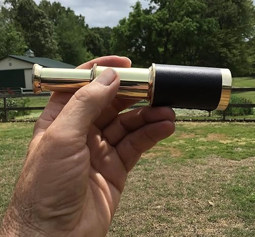 Vista 7 de 6" inch Handheld Brass Telescope with Wooden Box - Pirate Navigation. 6" Negro,31.9 in Antiguo