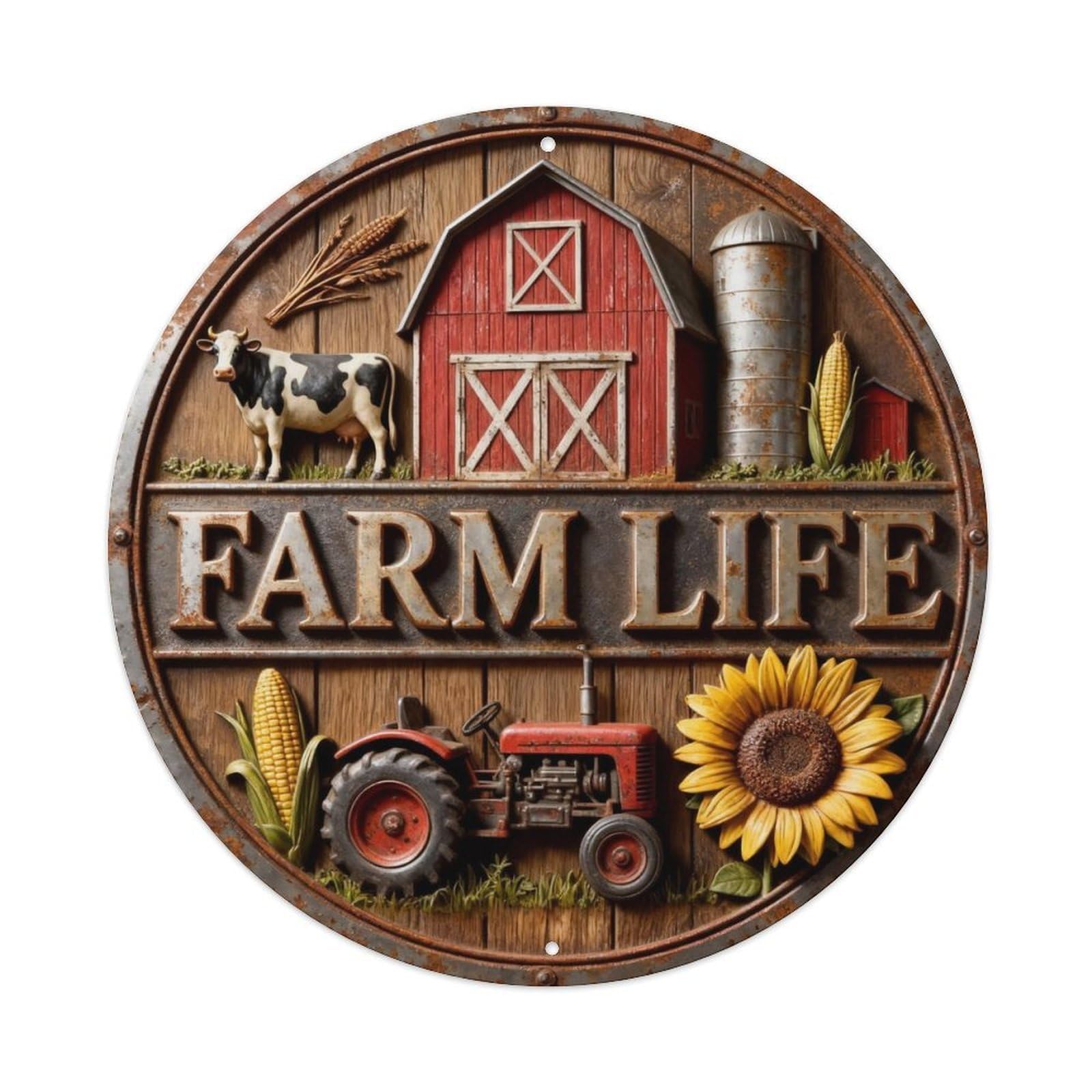 FARM LIFE Metal Tin Sign Plaque