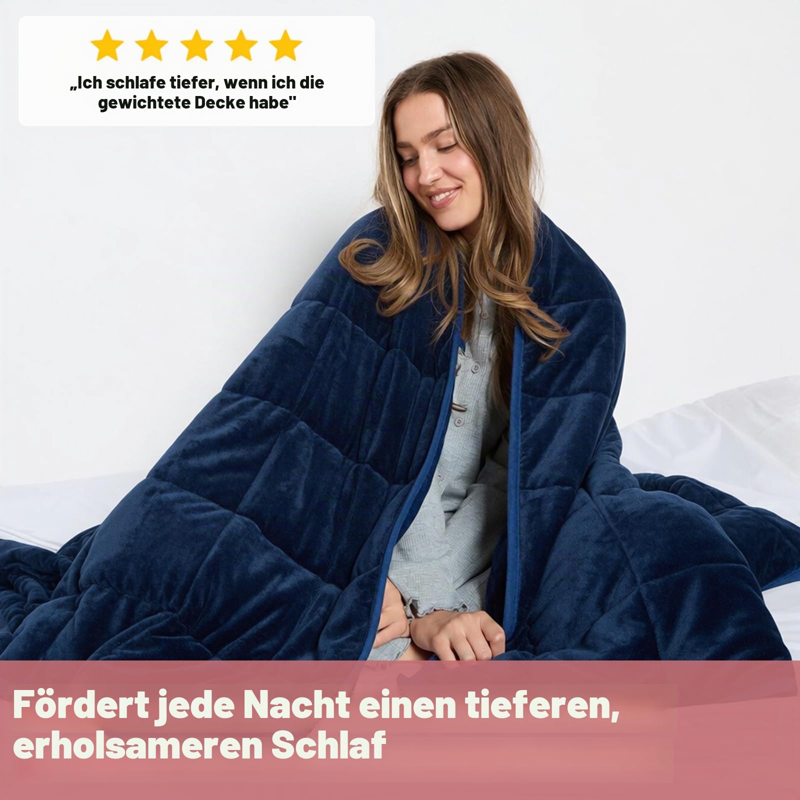 OHS Gewichtsdecke 3 kg, Schwere Decke zum schlafen, schwere Schlafdecke aus Mikrofaser, Blau 150 x 100 cm - (Haftungsausschluss: Nur für Kinder ab 3 Jahren geeignet)