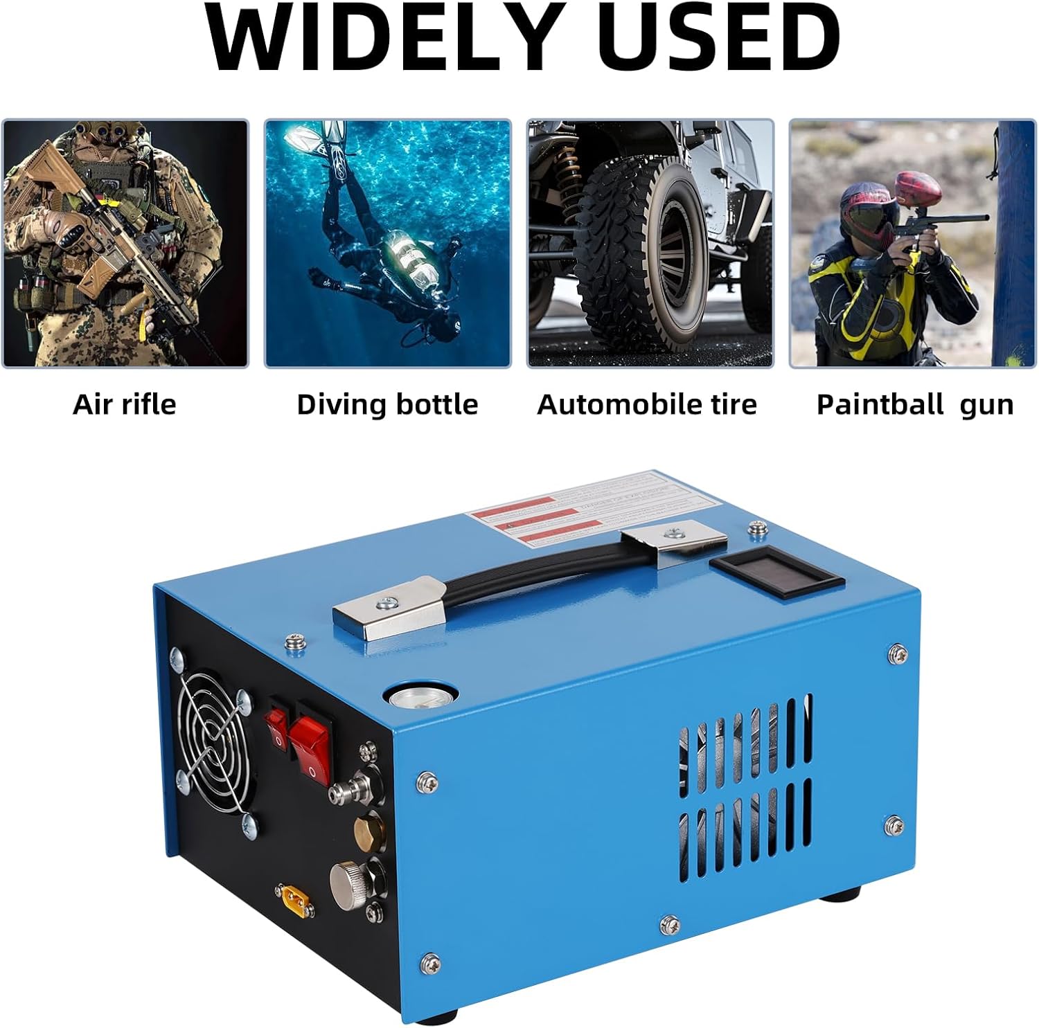 4500Psi 30Mpa PCP Air Compressor, 12V DC/110V AC PCP Air Gun Compressor with Built-in Fan with Adapter PCP Compressor for Paintball/PCP Rifle/Mini Scuba Cylinder Air Pump