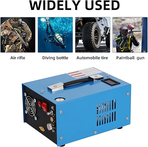 Miniatura 5 de Compresor de aire PCP, compresor de tanque de buceo de 4500 psi30 MPa, fuente de alimentación de 12 V CC120 V CA, adecuado para rifles de aire PCP,