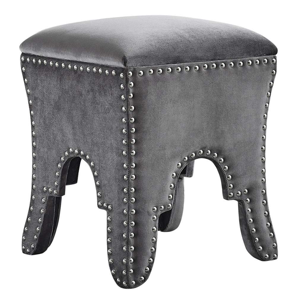 Banco cambiador de zapatos de estilo europeo para una sala de estar elegante con remaches