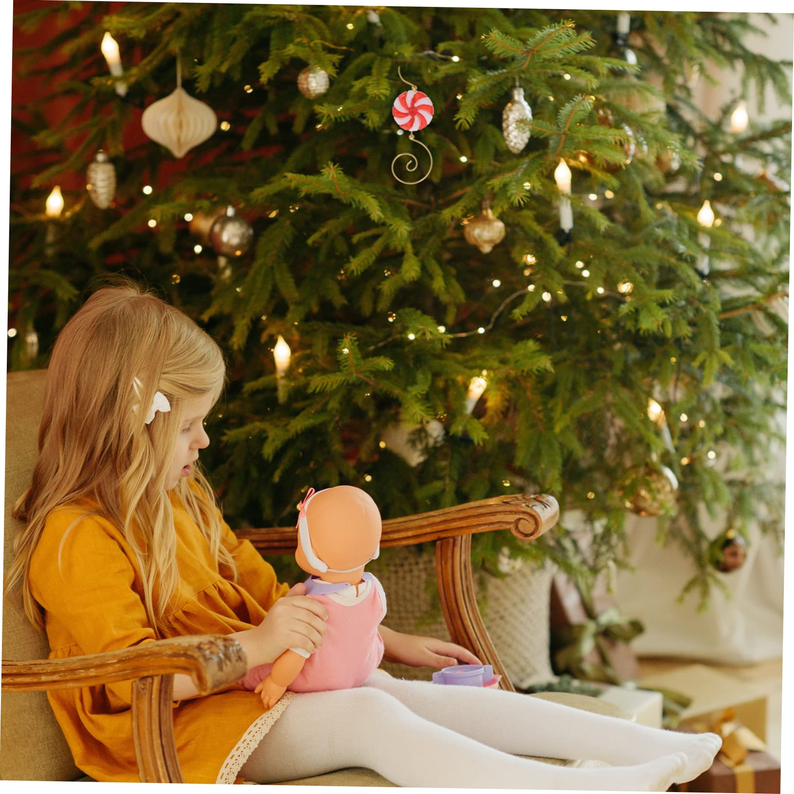 DECHOUS Xmas Hooks 7.8cm Windmill Candy Shape Christmas Tree Outdoor Decorations Decorative Hooks for Christmas Tree Layout