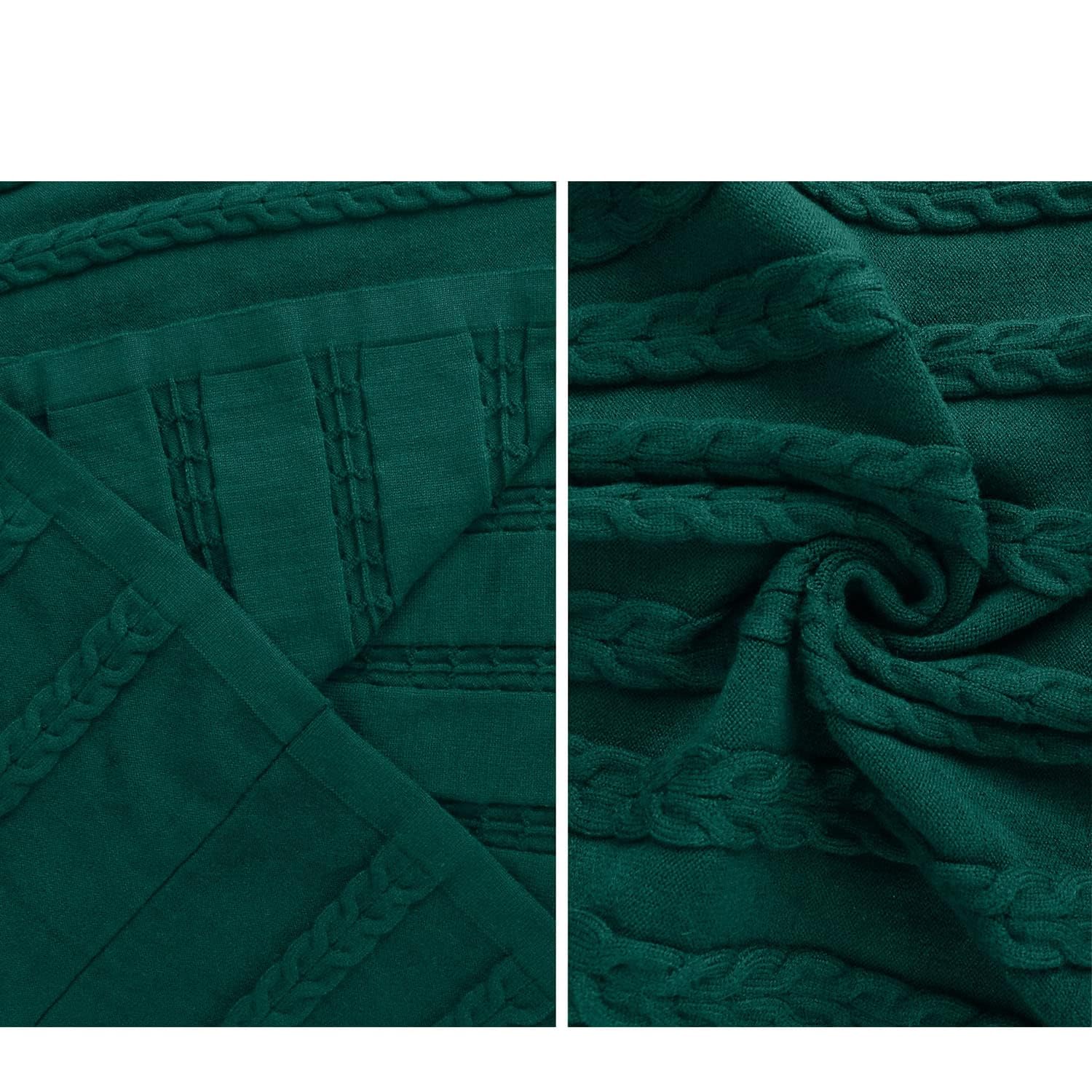 Gyabnw Vestito Casual Donna Invernale in Maglione Abito Vita Alta Elegante in Girocollo di Orlo Svasato Abito Linea A in Maglia al Ginocchio Caldo di Moda Treccia Ritorta