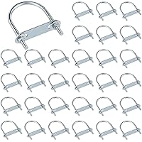 Vista 16 de Therwen 16 juegos de pernos redondos en U de acero chapado en zinc, abrazadera en U con arandela de placa de tuerca (M6 x 0.866 in x 2.756 in)