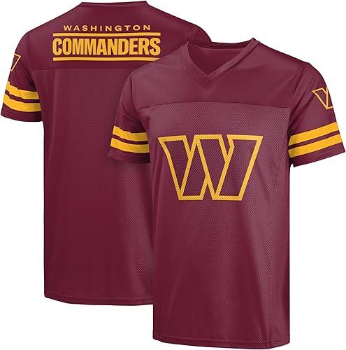 Miniatura 11 de FOCO NFL Camiseta para Hombre con Logo Oficial Wordmark para Día de Juego de Fútbol Americano Cuello en V