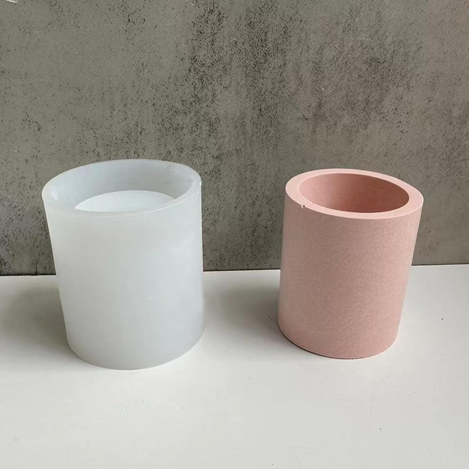 Round Pen Holder Concrete Flower Pot Silicone Mold Succulent Planter Cement Clay Mold Vase Plaster Candle Jar Mould