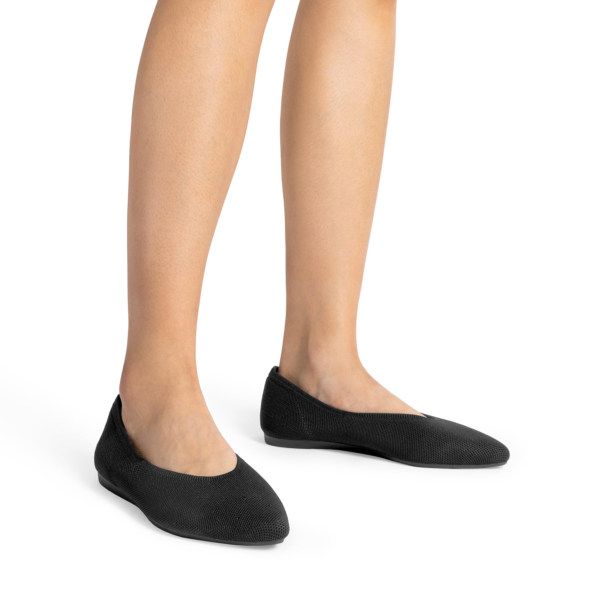 DREAM PAIRS Płaskie buty ze szpiczastym noskiem, wygodne, eleganckie, dzianinowe baleriny z podparciem łuku, damskie buty do pracy, biura, biznesu, na co dzień, w podróż