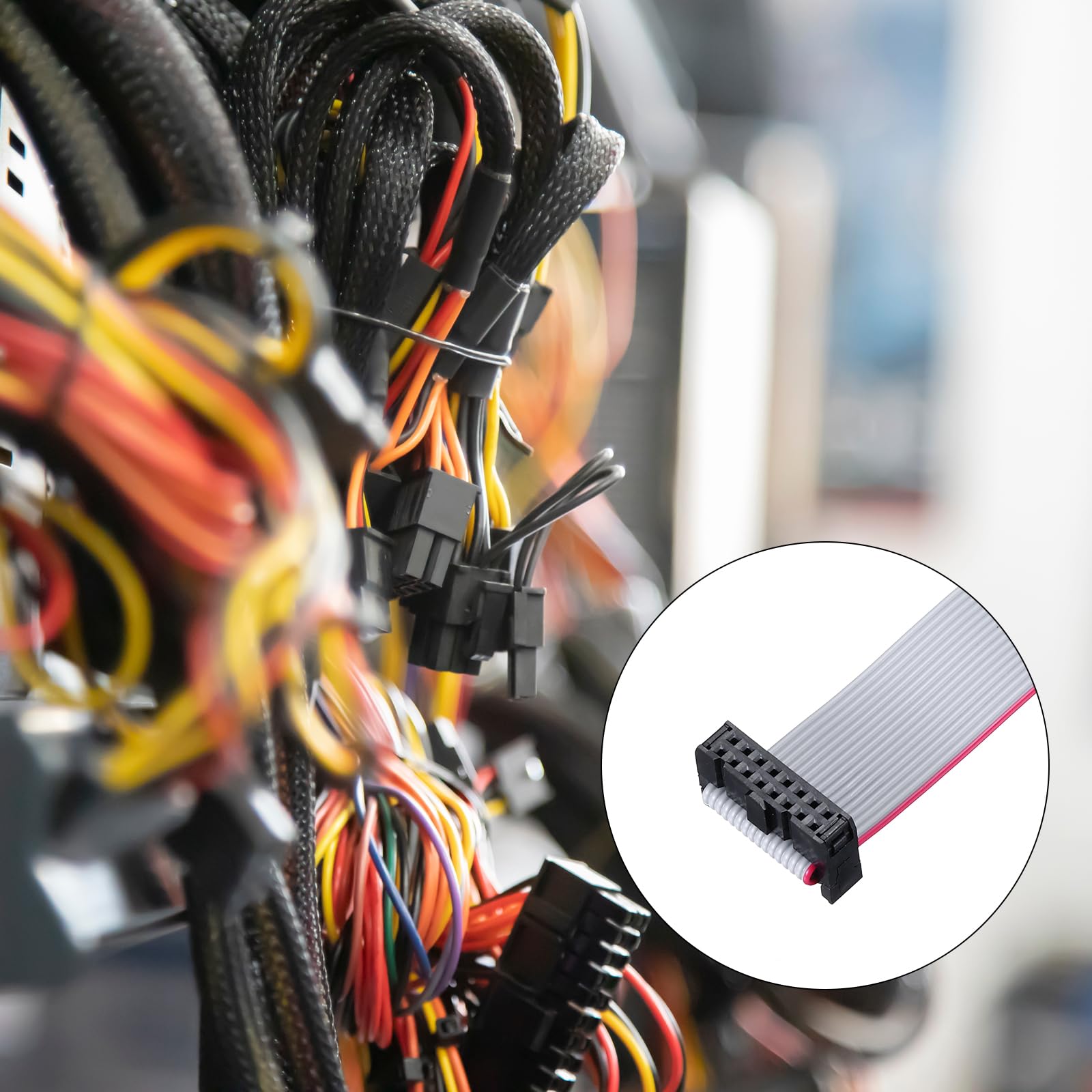 QUARKZMAN 3 Pz Cavo a Nastro Piatto Idc, Passo 2.54mm Larghezza 20mm Lunghezza 50cm 16 Pin Fc a Fc Cavo a Nastro Piatto Flessibile Connettore Ponticello per PC, Display a LED