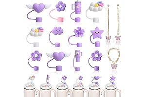 Purple Silicone Straw Cover 12-Pack