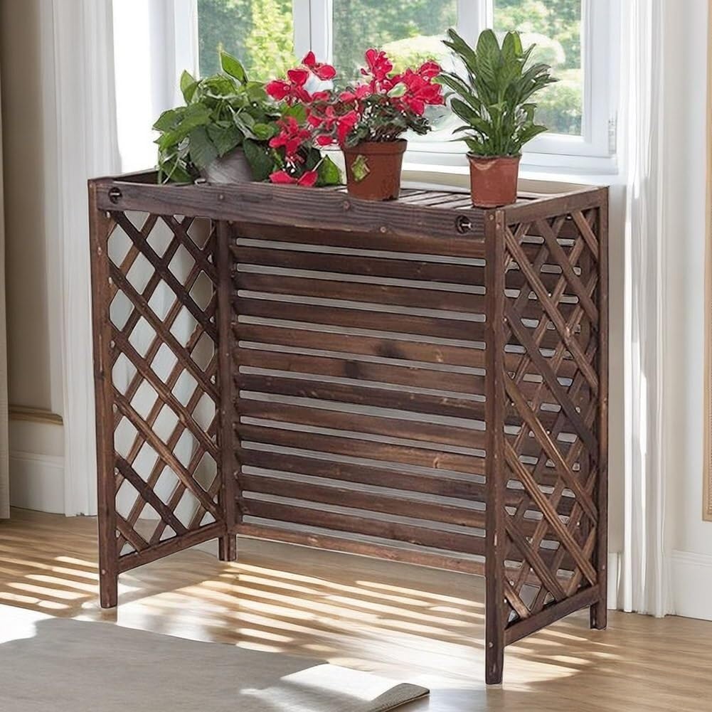 Support de fleurs pour climatiseur autonome en bois cache-radiateur