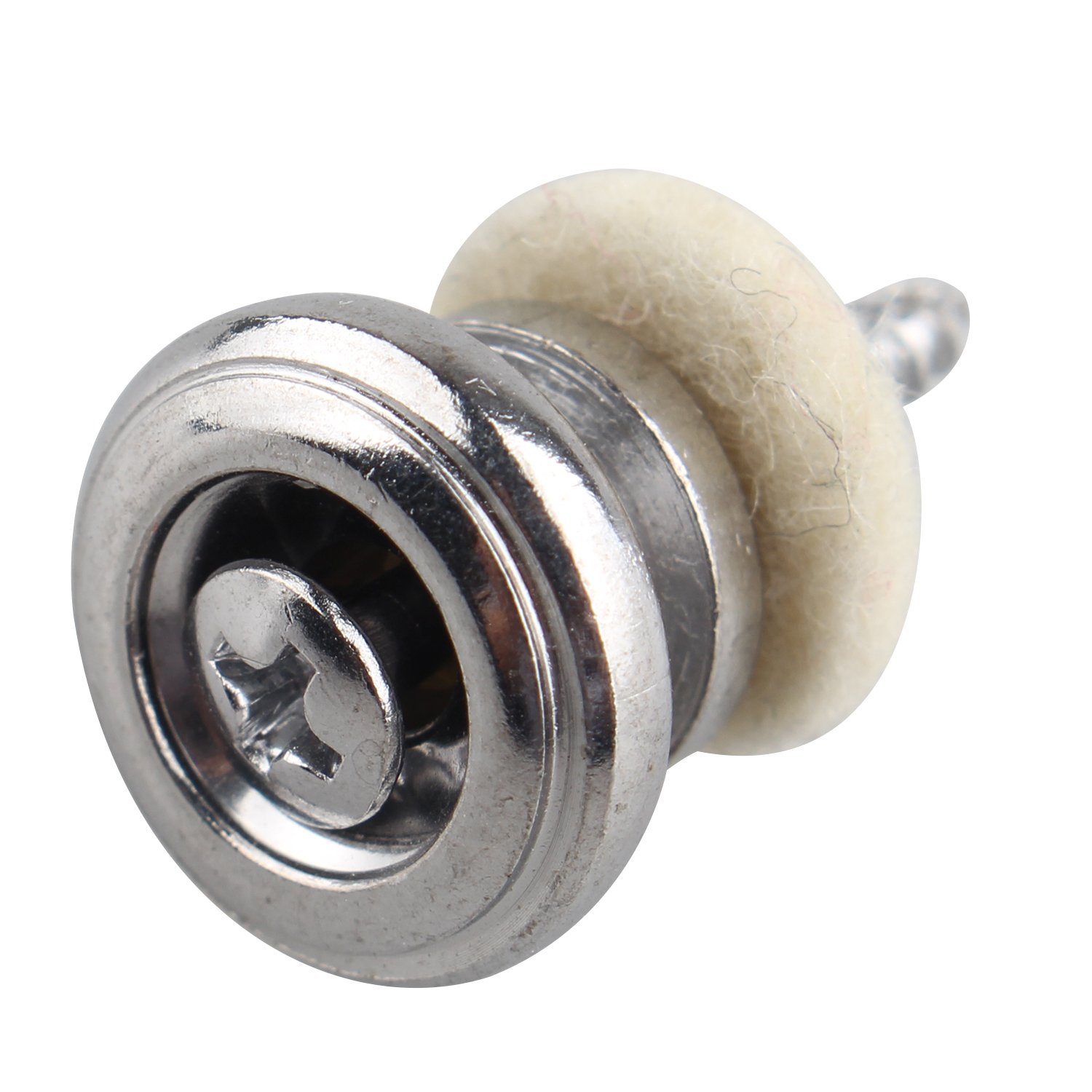 Gitarrengurt-Schlösser (Straplocks) Aus Metall, Chrom – 2 Stück Set Mit Schrauben & Unterlegscheiben