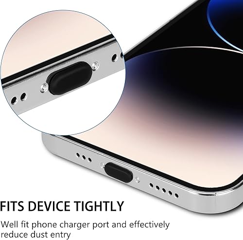 Miniatura 3 de AFARER Tapón antipolvo para iPhone, protector de enchufe de puerto Lightning para teléfono, altavoz de teléfono, calcomanías de malla a prueba de