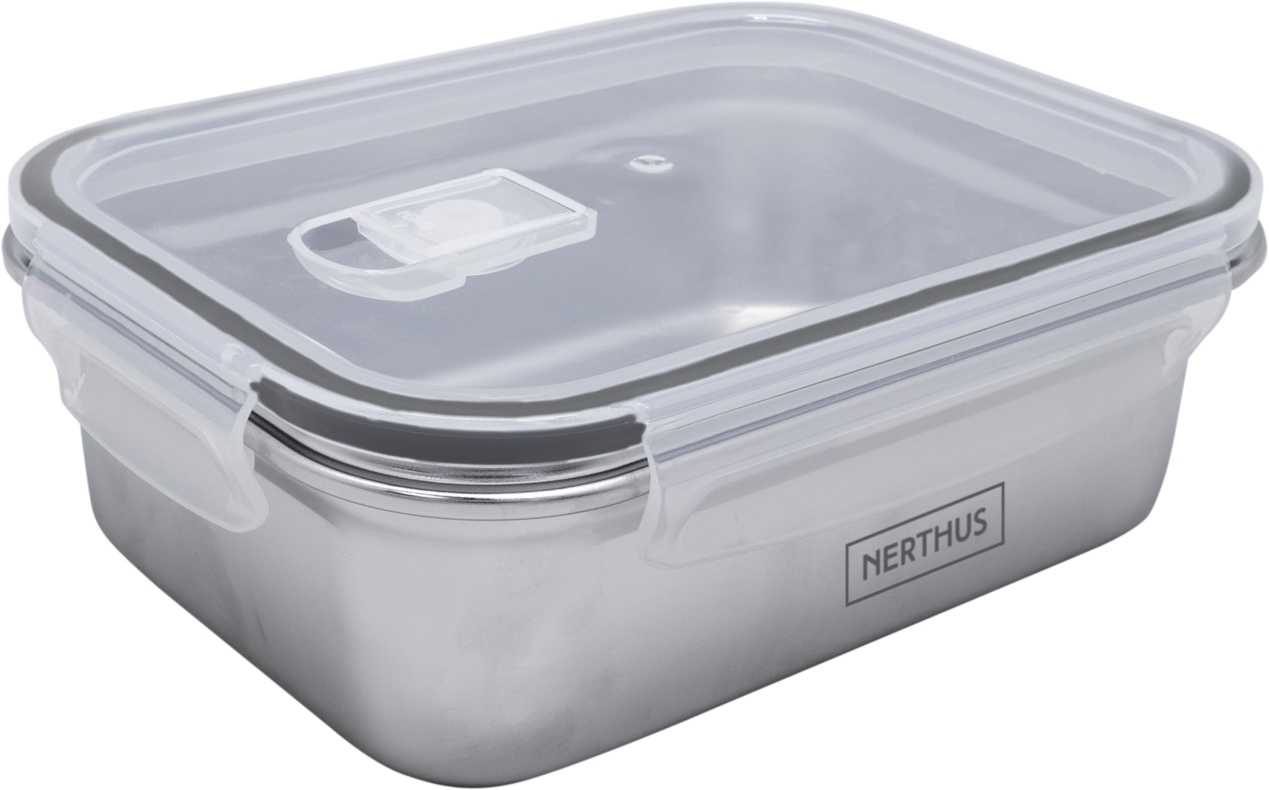 Produktbild von Nerthus FIH 1550 Luftdichter Kunststoffbehälter 1350 Ml Mit Ventil – Mikrowellengeeignet, BPA-frei, Stapelbar