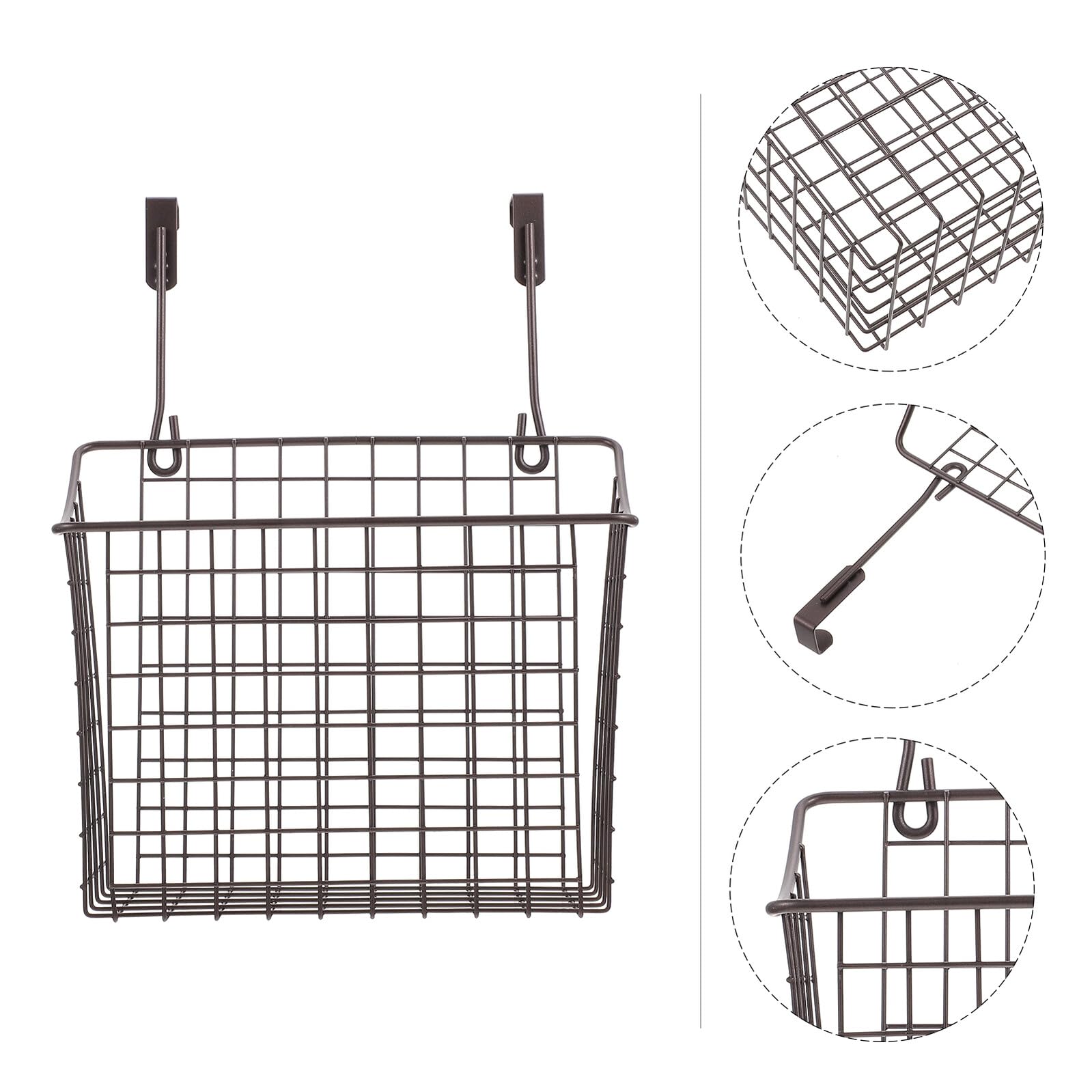 SOIMISS Cesta Colgante Organizador Espacio Ahorro de Alambre de Hierro Negro Diseño Elegante para Armario de Cocina para Almacenamiento Hogar