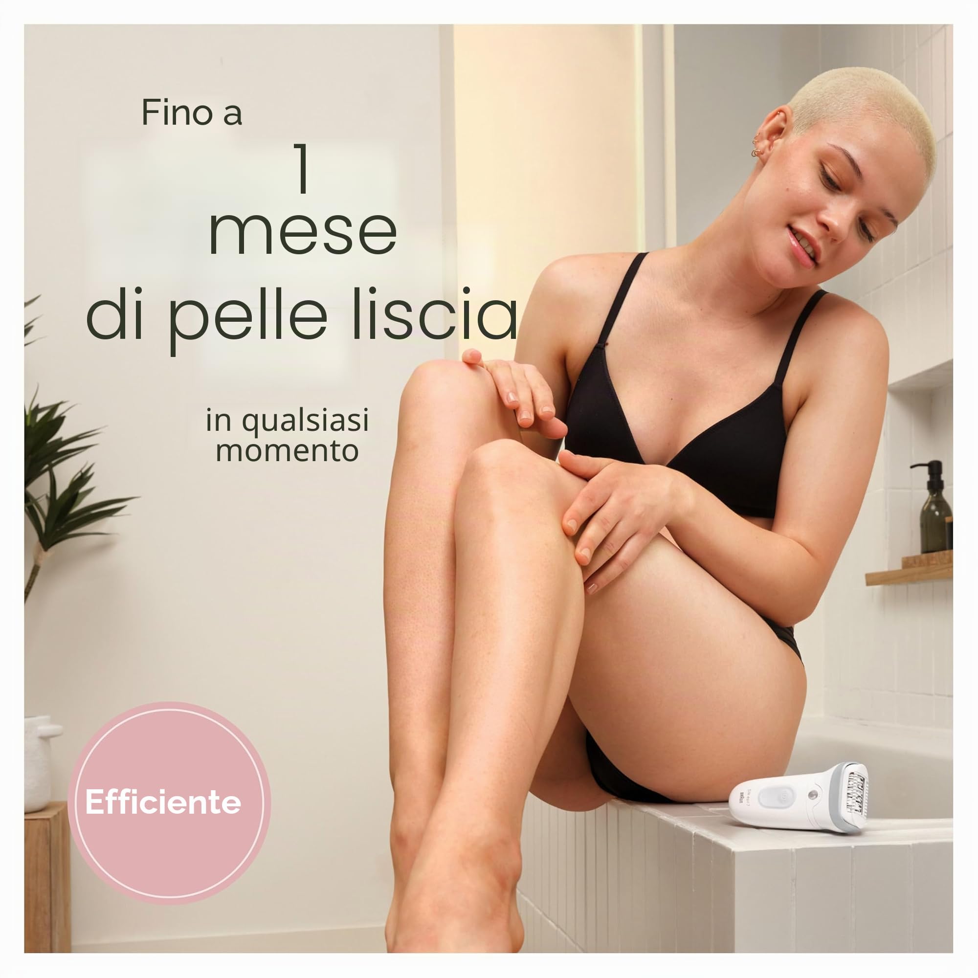 Braun Silk-épil 7 SE7-041 - Epilatore a testa larga, con testina e pettine per rasoio, colore: argento